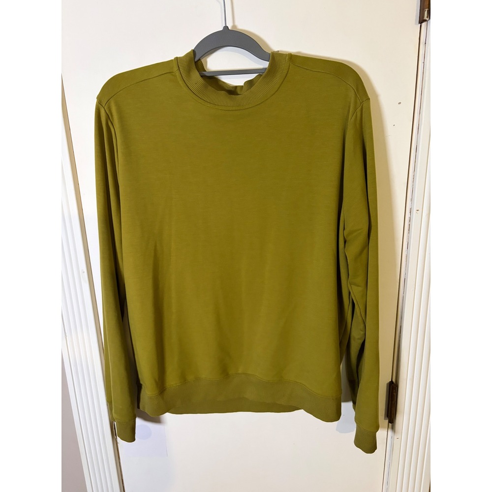 All in Motion Olive Green Crewneck Sweatshirt Womens Large Performance Pullover - Picture 1 of 6